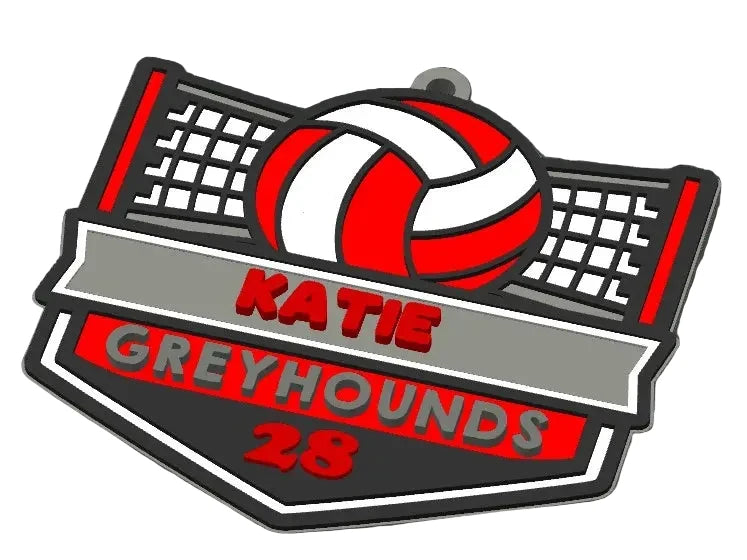 Customizable Volleyball Bag Tag / Keychain