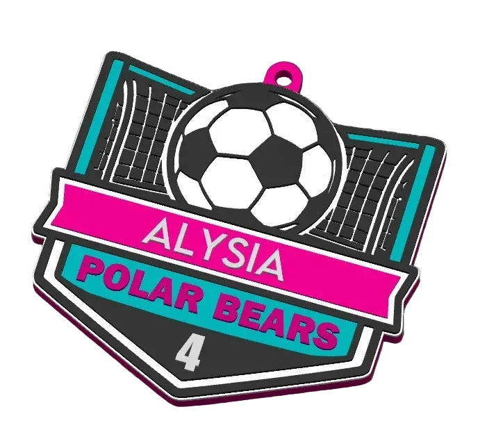 Customizable Soccer Ball Keychain / Bag Tag