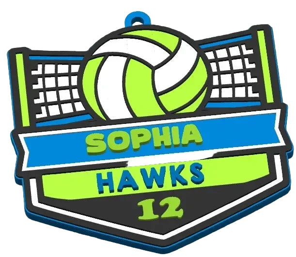 Customizable Volleyball Bag Tag / Keychain