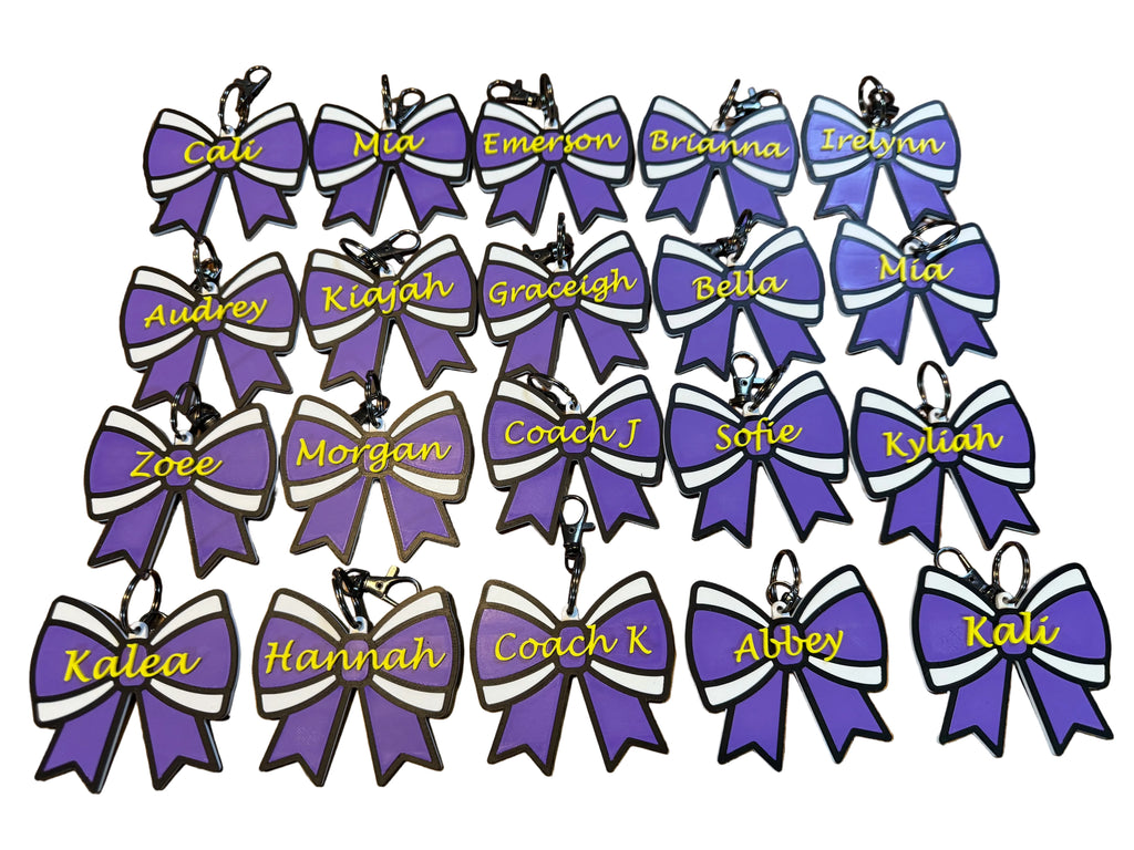 Customizable Cheer Bow Keychain / Bag Tag