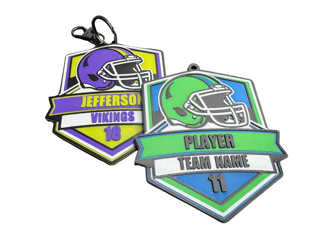 Customizable Football Bag Tag / Keychain