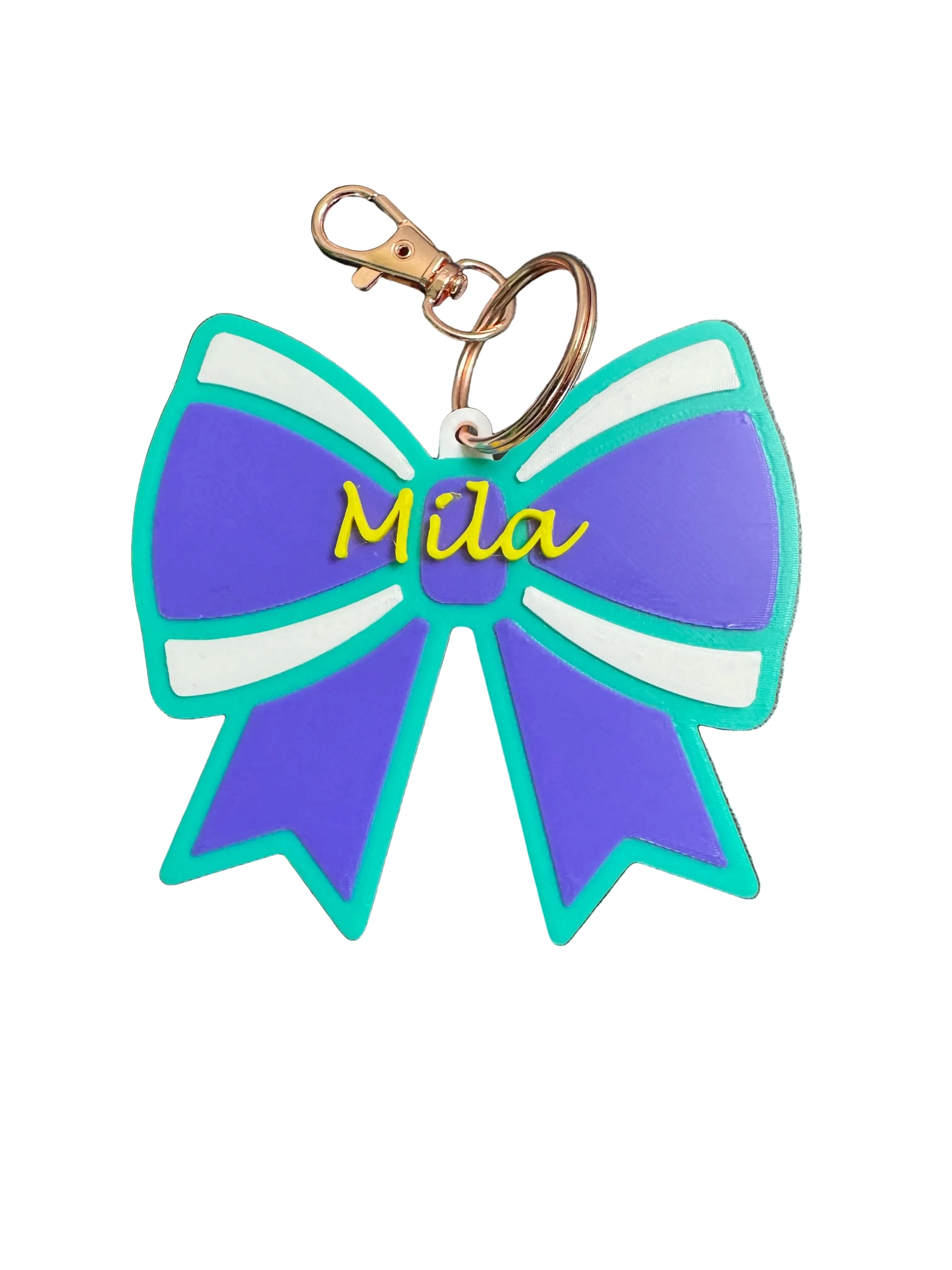 Customizable Cheer Bow Keychain / Bag Tag