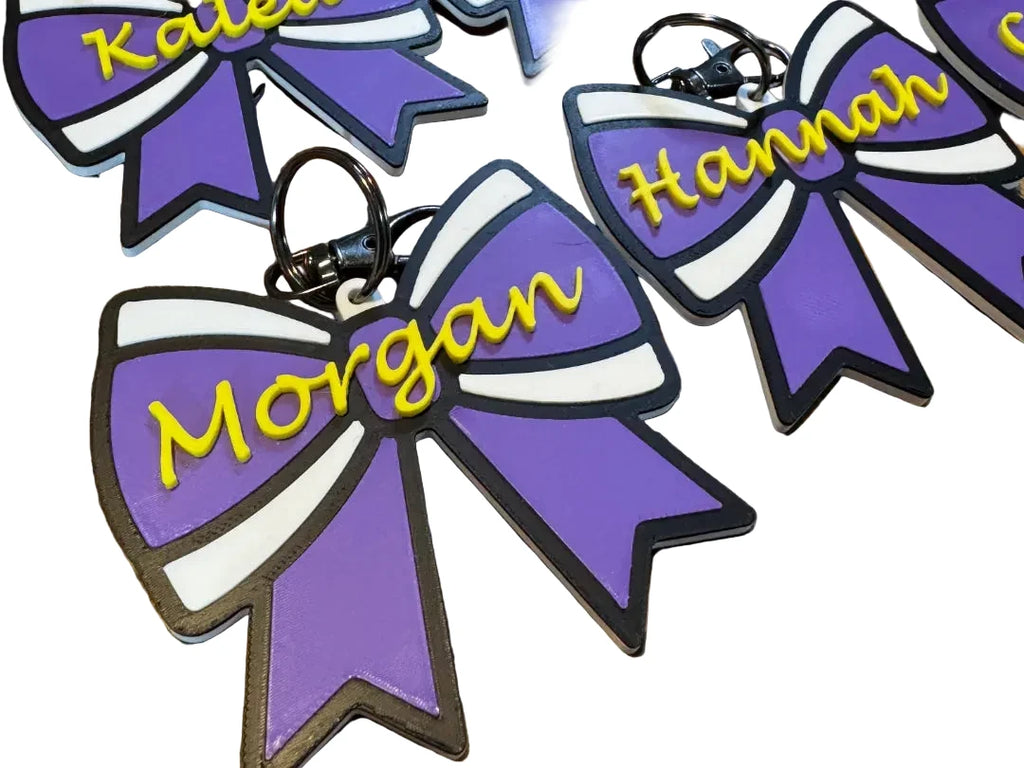Customizable Cheer Bow Keychain / Bag Tag